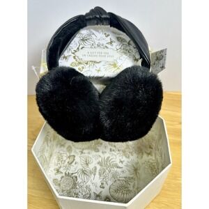 House of Harlow 1960 Faux Fux Earmuffs With Black Faux Leather Headband NIB